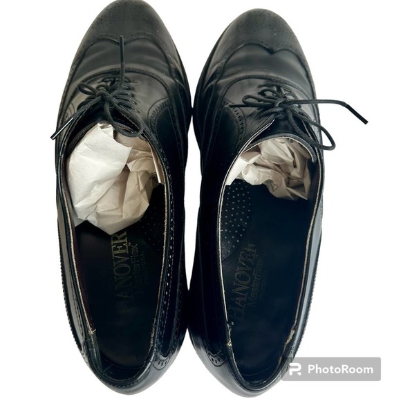 Hanover MasterFlex Dress Shoes‎ Men’s sz. 10 Black Wingtip Oxford Leather - Picture 7 of 14